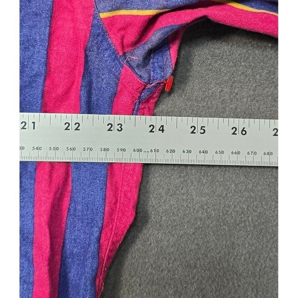 Vintage 90s Chaps Ralph Lauren Vertical Stripe Rugby Style Shirt Size L Y2K - Picture 5 of 10